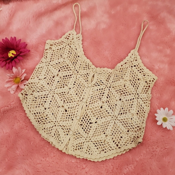 La Hearts Tops - LA Hearts crochet crop top